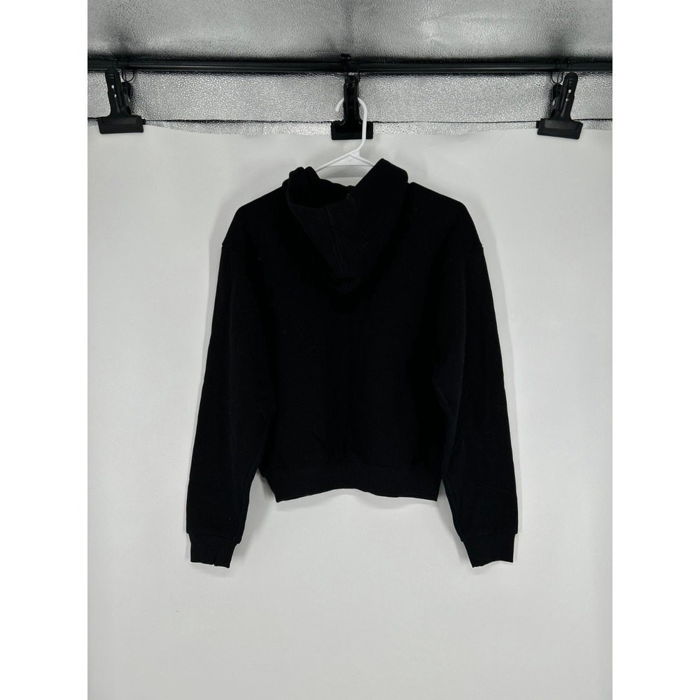 SKIMS Cotton Fleece Classic Full Zip Up Hoodie Womens Small Onyx Black Jacket - Picture 2 of 8